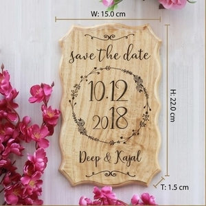 Letrero de Bienvenida Rectangular de Madera con Texto Grabado Josephine Damon Boda - Product Image 1