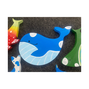 Decoración de pared de peces de madera antigua, pez colgante de madera pintado de Vietnam, decoración Náutica para interiores y exteriores, arte de pared, precio de fábrica - Product Image 5