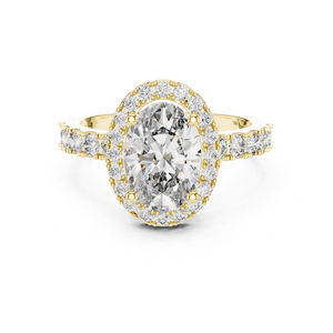 Bague en or blanc 14 carats avec diamants ovales et ronds pour femmes, bague à porter tous les jours |   Nouveau diamant cultivé - Product Image 3