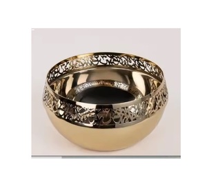 Nouveau design Bol en métal noir antique doré décoratif en fer Accessoires pour la maison Bol de service de fruits alimentaires - Product Image 2