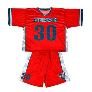 ชุดเครื่องแบบลาครอสของผู้ชายแบบใส่กลับด้านได้ชุดเล่นกีฬาผ้าโพลีเอสเตอร์แบบระเหิดกางเกงขาสั้นเสื้อเจอร์ซี่พิมพ์ลาย - Product Image 2