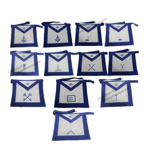 Delantal Masónico para Maestro Masón, Tela de Lona de Color Personalizado con Diseño de Encaje Bordado - Product Image 4