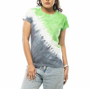 คอเสื้อคอกลมสำหรับสตรีทแวร์ผ้าฝ้าย100% สำหรับผู้หญิงคอตั้งพิมพ์ลายดีไซน์ใหม่ออกแบบได้ตามต้องการสำหรับฤดูร้อน - Product Image 1