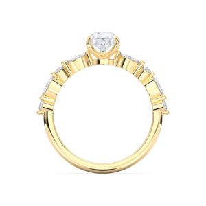 Bague de fiançailles sophistiquée en forme de poire, ronde et marquise de 1,36 ct avec diamant de laboratoire en or 14 carats, vente en gros OEM - Product Image 1
