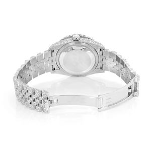 Montre en quartz avec boîtier octogonal serti de moissanite, cadran en verre, acier inoxydable, luxe et mode - Product Image 4