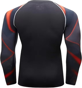 Breathable Quick Dry Lightweight Anti-Bacterial New Arrival Custom Heat-Transfer <b>Printed</b> Long Sleeve Rashguard Unisex Swimming - Product Image 2