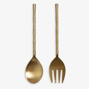 Ensemble de cuillère et de fourchette à salade en acier inoxydable de luxe fait à la main avec une finition polie miroir, manche durable pour les cadeaux de mariage et d'affaires - Product Image 2