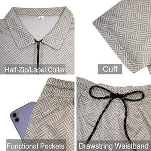 Ensemble short décontracté respirant et t-shirt à manches courtes pour homme, avec logo personnalisé imprimé en couleur pour la saison hivernale - Product Image 4