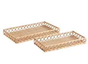 Plateau en rotin naturel pour le stockage des aliments Décoration de la maison Rectangle Thé Fabriqué au Vietnam de Sisu Artisanat - Product Image 4