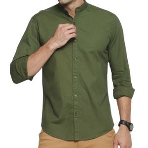 Chemise à la mode 100% coton pour hommes, Design décontracté, couleur unie, Logo personnalisé, bon marché, prix de gros, qualité orientée vers l'exportation, OEM - Product Image 6
