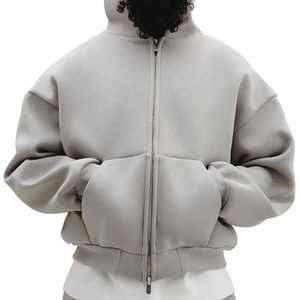 เสื้อฮู้ดผู้ชายแบบซิปบ็อกซี่มีซิปไซส์ใหญ่พิเศษผ้าฝ้าย - Product Image 4
