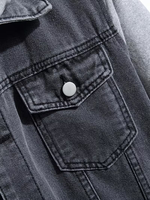 Premium Yüksek Kaliteli Denim Çevre Dostu Su Geçirmez Rüzgar Geçirmez Nefes Alabilen Kapüşonlu Kışlık Erkek Özel Tasarım Çok Satan Ceket