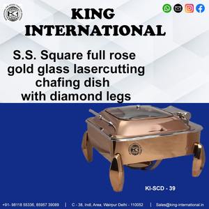 จานบุฟเฟ่ต์สแตนเลสสีเงินสำหรับจัดเลี้ยงบุฟเฟ่ต์ที่ดีที่สุดที่มีคุณภาพสูงใหม่ที่ทันสมัย - Product Image 6