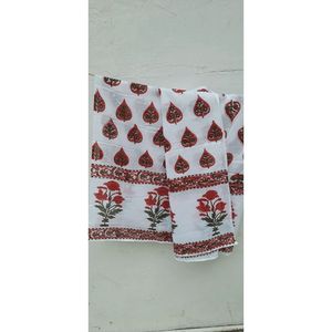 Écharpe en coton doux imprimée à la main avec pompons dessinés à la main, accessoire élégant - Product Image 5