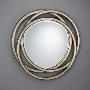 Espejo de pared de metal redondo decorativo con marco dorado ideal para la decoración contemporánea minimalista industrial y moderna del hogar - Product Image 5