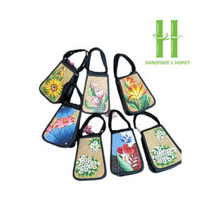 HNH Craft Vietnam's Boho Style <b>Rectangle</b> Seagrass Straw Tote Handbag Fashionable Summer Beach Bag Trendy Storage <b>Bin</b> - Product Image 6