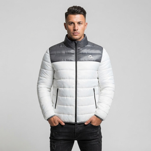 Men's Winter Puffer <b>Jacket</b> <b>Waterproof</b> Windproof Light <b>Fleece</b>-<b>Lined</b> Insulated Warm Quilted Casual Outerwear Nylon Lining Zipper - Product Image 1