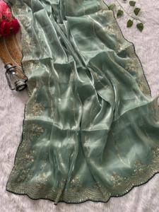 Saree en soie douce de créateur indien le plus récent pour les amateurs de mode - Product Image 3