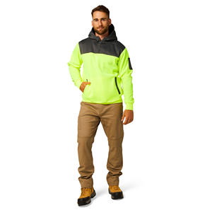Wholesales Top Quality Hi-Vis Hoodies Clearance Lightweight Eco Friendly Half-Zip Construction <b>Work</b> Wear Hoodie & <b>Sweatshirts</b> - Product Image 4