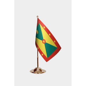 Drapeau de bureau Grenade avec impression numérique, mât en aluminium, matériaux en polyester, soie et plastique - Product Image 2