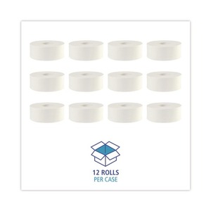 Papier toilette en rouleau géant Boardwalk B6100, 3,5 pouces X 1000 Ft. 2-Ply Flushable Septic Safe JRT-White (12/Carton) - Product Image 6