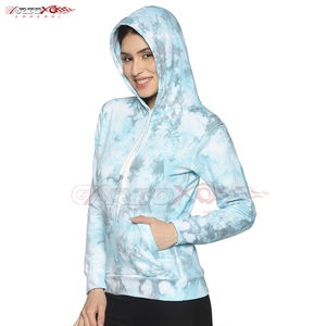 เสื้อฮู้ดผู้หญิงสำหรับฤดูใบไม้ร่วงและฤดูหนาว ผ้าทอพิมพ์ลายมัดย้อม มีโลโก้ด้านหน้า เนื้อผ้าระบายอากาศได้ดี เหมาะสำหรับออกกำลังกายและสวมใส่ลำลอง - Product Image 3