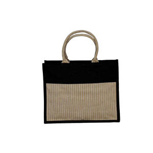 Sac fourre-tout en jute Simple Choice avec fermeture éclair, design portable pour un usage quotidien et un look élégant - Product Image 1