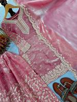 Conjunto de Dupatta de Seda de Diseño TENNECY para Bodas y Fiestas Diwali, Reversible, con Bordado Intenso, de Secado Rápido, Sin Arrugas, Largo hasta el Tobillo