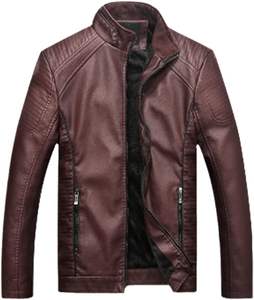 Vestes de moto en cuir de vachette de style High Street unisexe avec col montant vestes de motard personnalisables en toile teintée pour femmes - Product Image 6