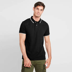 Polo de hombre liso, Polo clásico, mezcla transpirable de algodón y poliéster, fábrica OEM - Product Image 1