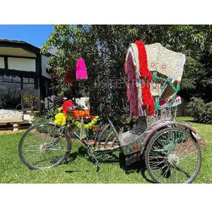 Rickshaw de sección de fotomatón para exteriores para decoración Desi, Sección de sesión de fotos de boda, Rickshaw de entrada de boda india - Product Image 1