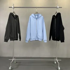 เสื้อฮู้ดผ้าฝ้ายขนแกะขนาดใหญ่สำหรับผู้ชายและผู้หญิงเสื้อฮู้ด & เสื้อกันหนาวมีซิปไซส์ใหญ่พิเศษ - Product Image 5