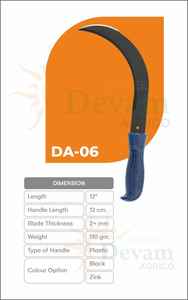 Outils agricoles et de jardin de haute qualité, faucille à herbe avec pierre à aiguiser, lame de 11 pouces, finition en oxyde noir zingué, manche en bois et plastique - Product Image 2