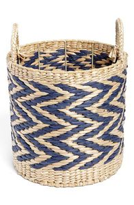 Cesta de Jacinto de Agua Hecha a Mano con Asa de Cuero y Diseño Tejido Natural para Decoración y Almacenamiento del Hogar - Product Image 2