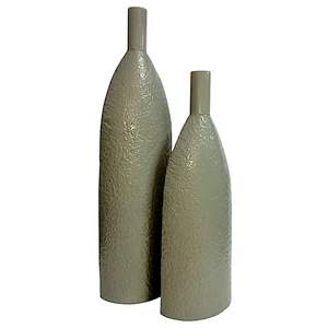 Vase à fleurs moderne en métal orange avec poignées en chaîne - Vase décoratif en fer industriel pour la décoration de la maison, centre de table de mariage - Product Image 2