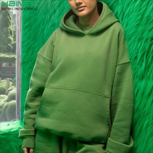 Unisex de talla grande verde 100% algodón transpirable de secado rápido ecológico conjunto de chándal de invierno entrenamiento de gimnasia Jogging Fitness alto - Product Image 4