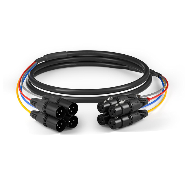 Factory OEM Cable Mic Color Coded 4-Channel Snake XLR to XLR Patch Male to Female Balanced Microphone Audio Y Splinter XLR Cable