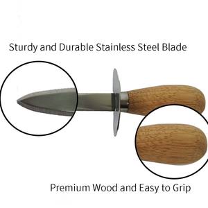 [Holar] Taiwan Made Premium Kitchen <b>Tool</b> Easy to Grip Stainless Steel with Wood Handle Oyster Knife - Product Image 3