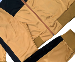 ชุดวอร์มไทยผ้าคอตตอน100% สีดำและสีทองโพลีเอสเตอร์แท้ระบายอากาศ - Product Image 2