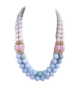 Collier en résine multicouche de qualité supérieure avec fermoir en argent tibétain et pierres naturelles, bijoux de mode unisexe pour femme - Product Image 6