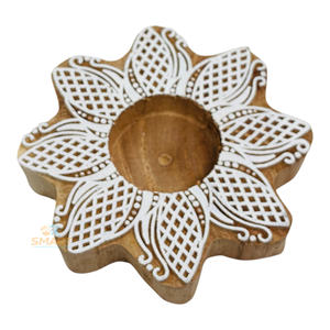 Portavelas de Madera en Forma de Estrella, Hecho a Mano, Ecológico, Impreso en 2 Colores (Sin Vela), Oferta Inteligente y Moderna para Festivales - Product Image 5