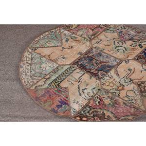 Tapis Vintage en Laine Turque 3.4ft X 3.4ft Modern Home Decor Patchwork Design 10mm Epaisseur Latex Faux Fourrure de Lapin Rectangle Couloir - Product Image 5