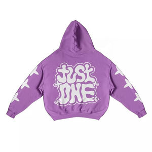 Sweat à capuche sans cordon pour homme, personnalisé, de haute qualité, tendance, en coton lourd, avec logo en cuir, vente chaude - Product Image 1