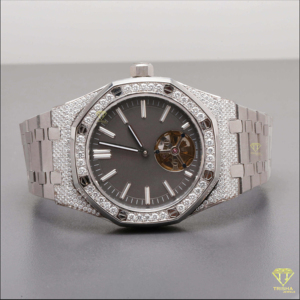 Reloj de lujo VVS Moissanite hecho a mano, reloj de pulsera de movimiento automático para novio, reloj de Hip Hop helado - Product Image 3