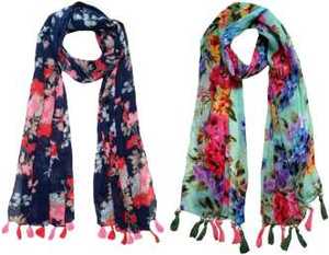 Custom Highest Quality Handcrafted Cotton Rayon Beautiful Floral Printed <b>Scarf</b> Shawl Hijab <b>for</b> <b>Women</b> From India. - Product Image 4