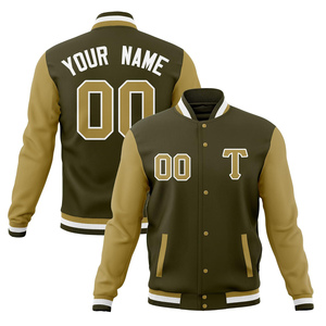 Veste Streetwear Varsity Unisexe Couleurs Contrastées Coupe Surdimensionnée avec Patchs Brodés Blouson Rétro Mode Veste Dropshipping - Product Image 1