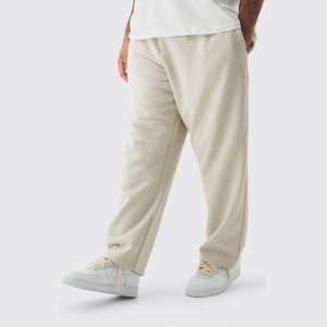 <b>Men</b> Casual <b>Baggy</b> Trousers 100% Cotton Fleece Quick Dry Eco-Friendly Mid Waist <b>Joggers</b> Embroidered Logo Elastic Waist HIGH STREET - Product Image 3