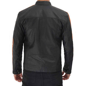 แจ็กเก็ตหนังเทียมสำหรับผู้ชาย, แจ็กเก็ตมีกระดุมปกคอเสื้อสำหรับนักแข่งรถคาเฟ่ - Product Image 4