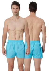 กางเกงขาสั้นลำลองผู้ชายคุณภาพดี ผ้าโพลีเอสเตอร์ 100% ผ้าอ๊อกซ์ฟอร์ด เอวยางยืด ระบายอากาศได้ดี ทรงบ็อกเซอร์ สีพื้น ใส่สบายๆ อยู่บ้าน - Product Image 6