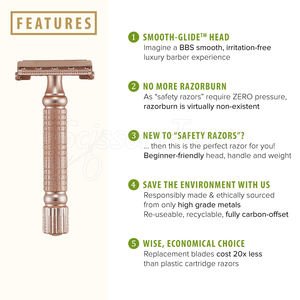 Maquinilla de afeitar de seguridad de doble filo de acero inoxidable con diseño ajustable para una piel suave y una rutina de afeitado suave - Product Image 2